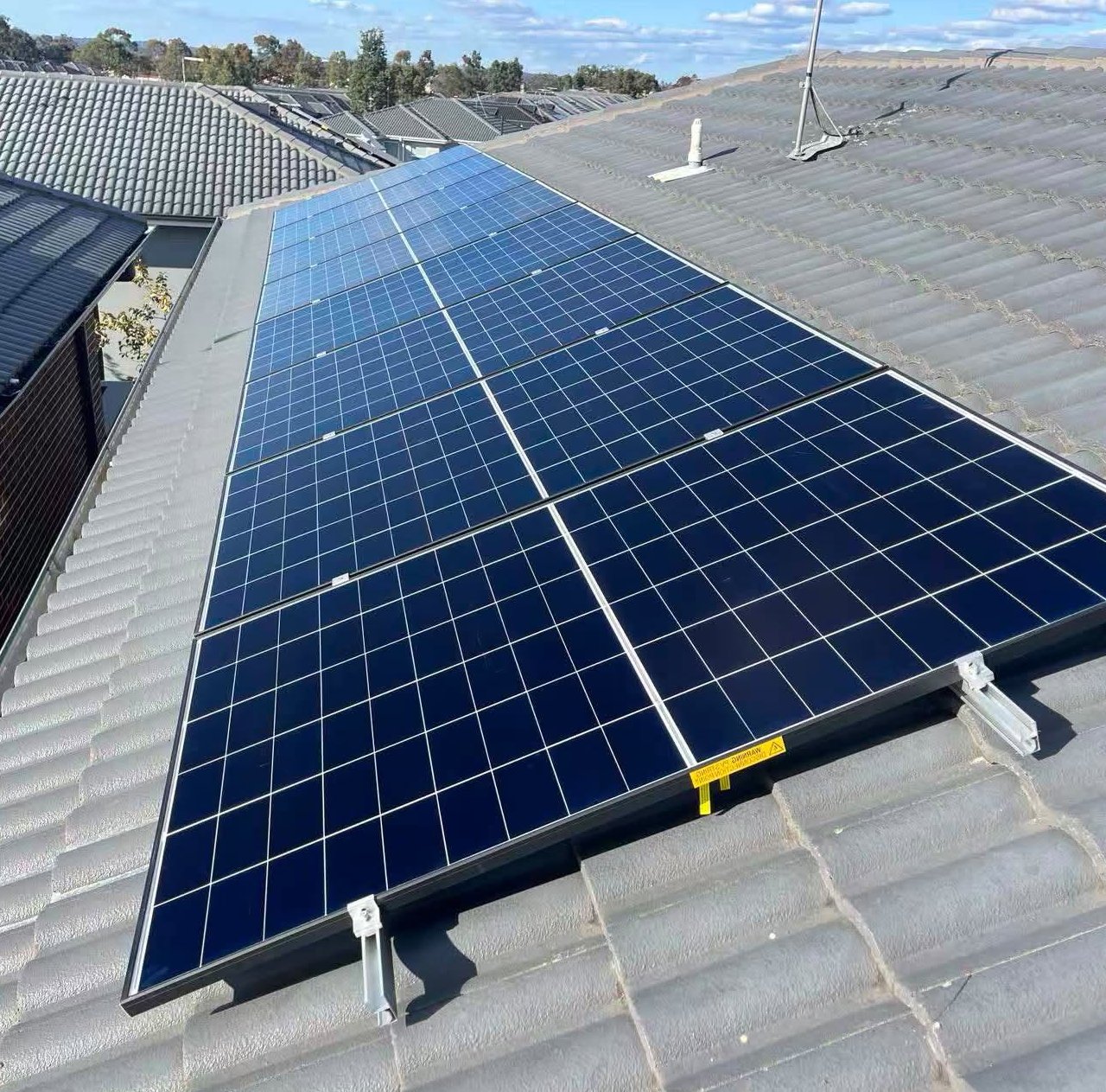 Solar panels installed on a residential rooftop