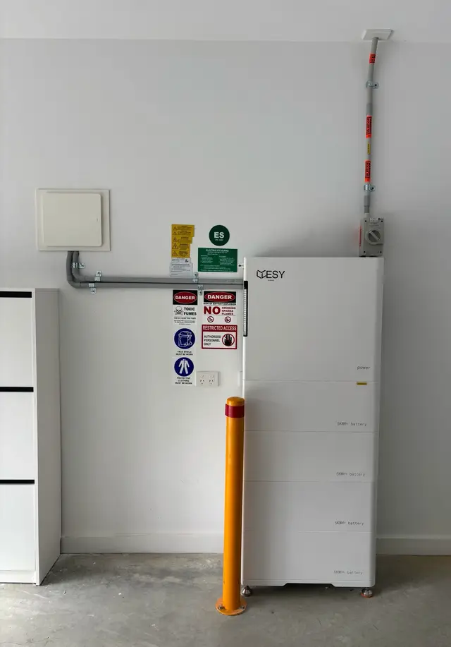 Home battery install — Garage install