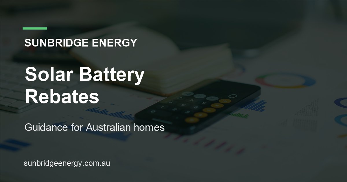 Home Battery Rebate Guide (Australia 2026)